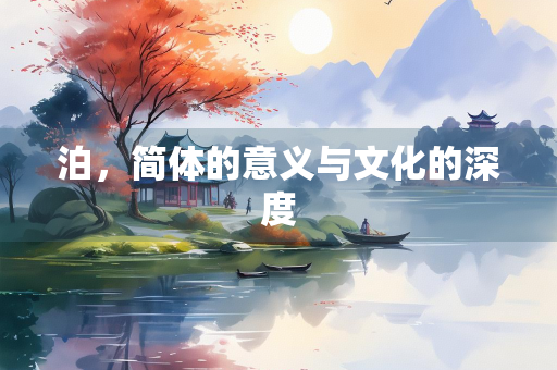 泊，简体的意义与文化的深度
