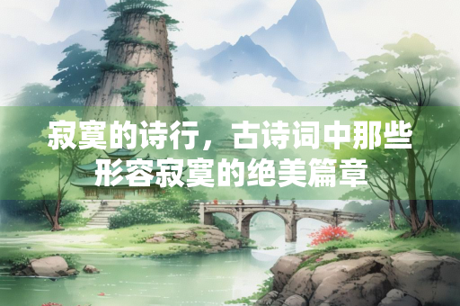 寂寞的诗行，古诗词中那些形容寂寞的绝美篇章