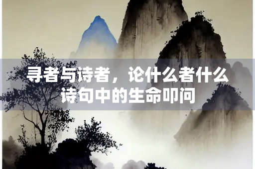 寻者与诗者，论什么者什么诗句中的生命叩问