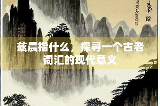 兹晨指什么，探寻一个古老词汇的现代意义