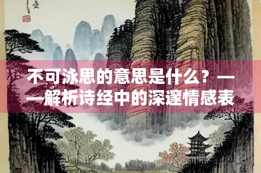 不可泳思的意思是什么？——解析诗经中的深邃情感表达