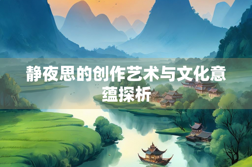 静夜思的创作艺术与文化意蕴探析