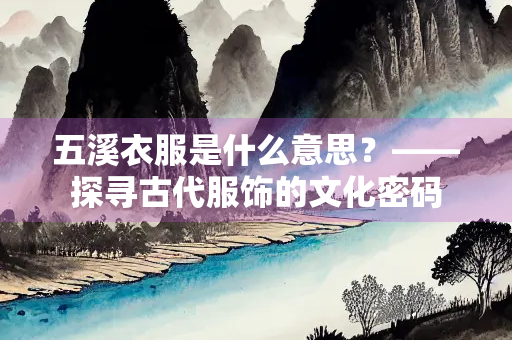 五溪衣服是什么意思？——探寻古代服饰的文化密码