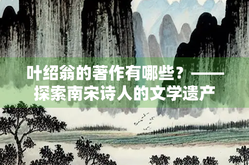 叶绍翁的著作有哪些？——探索南宋诗人的文学遗产