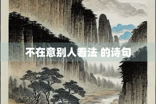 不在意别人看法 的诗句