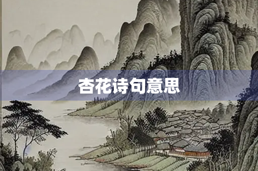杏花诗句意思