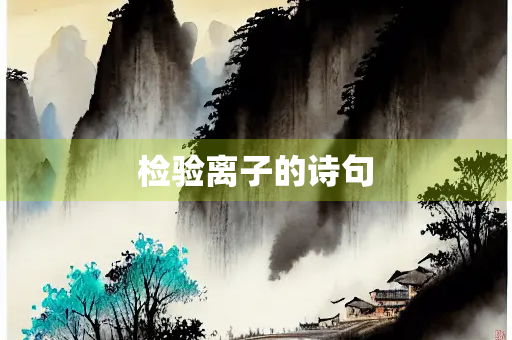 检验离子的诗句