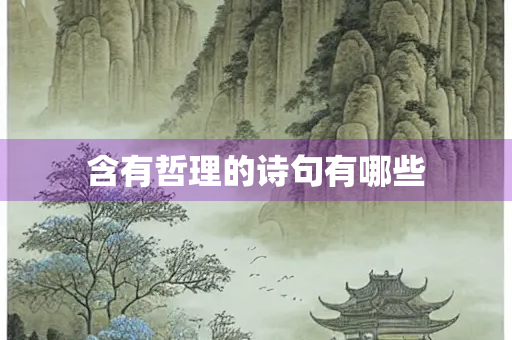 含有哲理的诗句有哪些