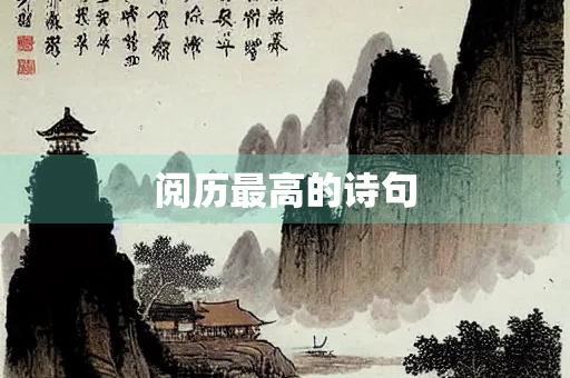 阅历最高的诗句