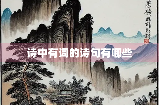 诗中有词的诗句有哪些