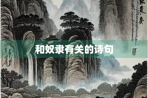 和奴隶有关的诗句