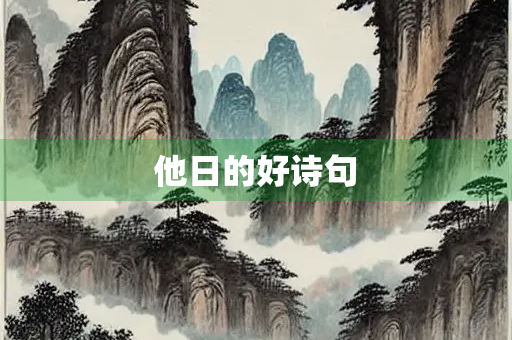 他日的好诗句