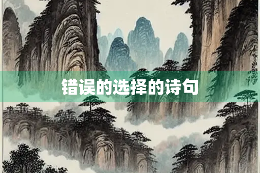 错误的选择的诗句