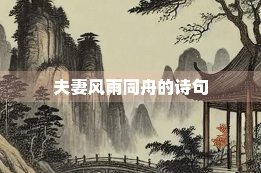夫妻风雨同舟的诗句