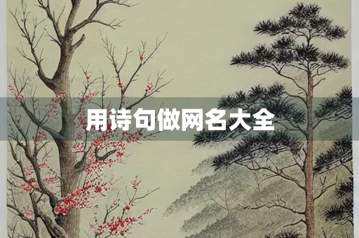用诗句做网名大全