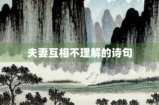 夫妻互相不理解的诗句