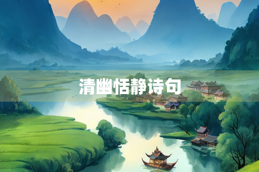 清幽恬静诗句