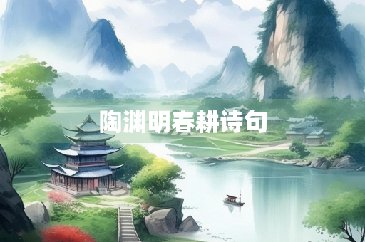 陶渊明春耕诗句