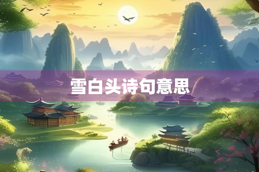 雪白头诗句意思