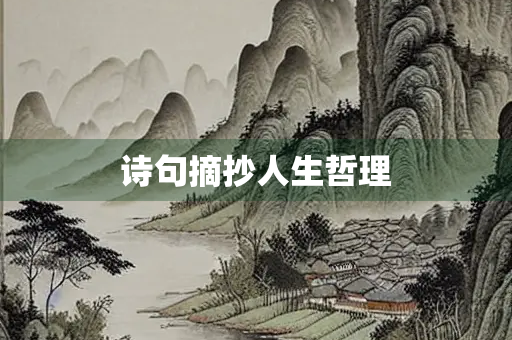 诗句摘抄人生哲理