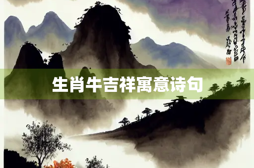 生肖牛吉祥寓意诗句