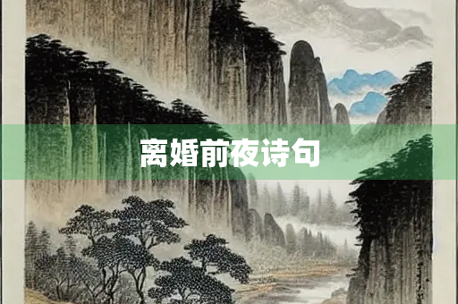 离婚前夜诗句