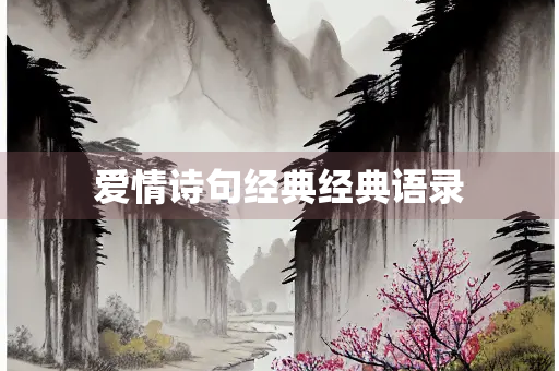 爱情诗句经典经典语录