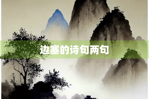 边塞的诗句两句