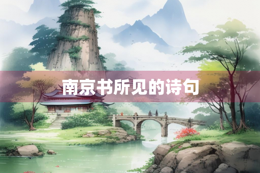 南京书所见的诗句