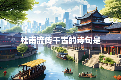 杜甫流传千古的诗句是