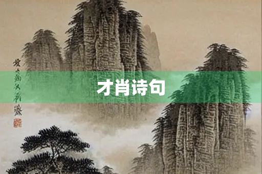 才肖诗句