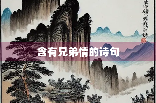 含有兄弟情的诗句