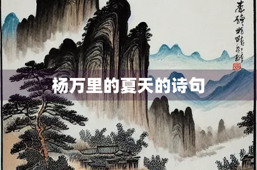 杨万里的夏天的诗句