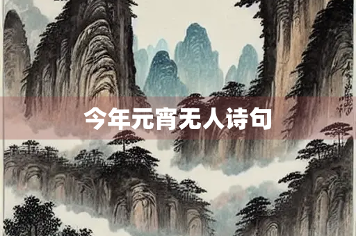 今年元宵无人诗句