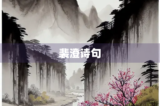 裴澄诗句