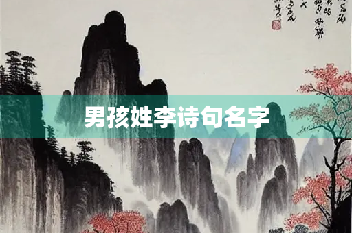 男孩姓李诗句名字