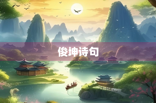 俊坤诗句