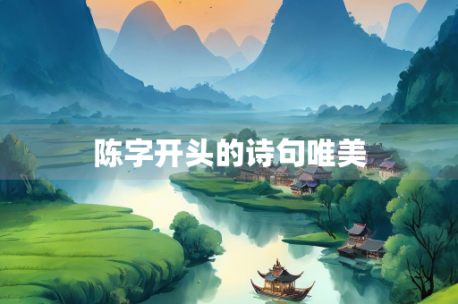 陈字开头的诗句唯美