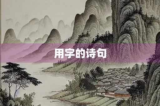用字的诗句