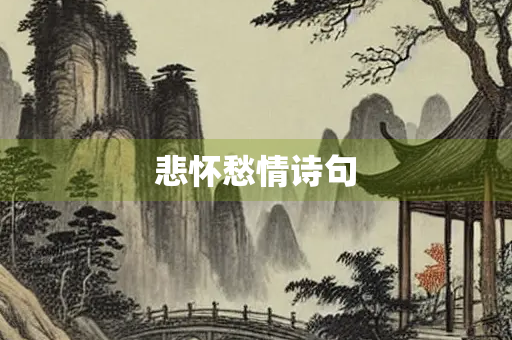 悲怀愁情诗句