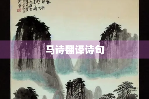 马诗翻译诗句