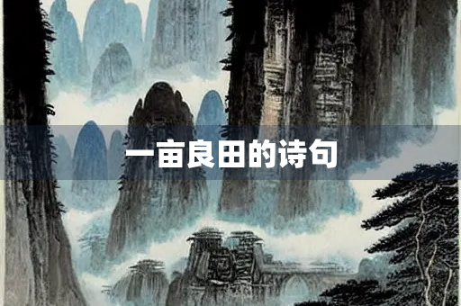 一亩良田的诗句 一亩良田的诗句