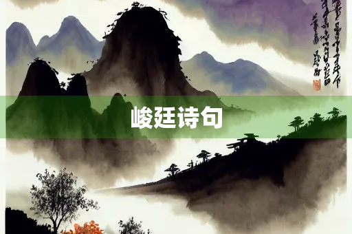 峻廷诗句 峻廷诗句