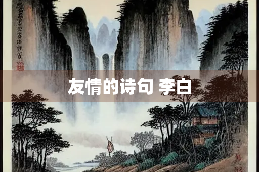 友情的诗句 李白 友情的诗句 李白