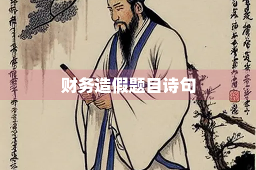 财务造假题目诗句 财务造假题目诗句