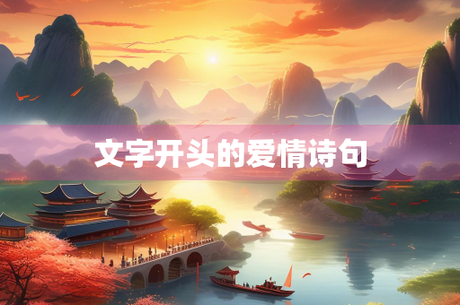 文字开头的爱情诗句 文字开头的爱情诗句