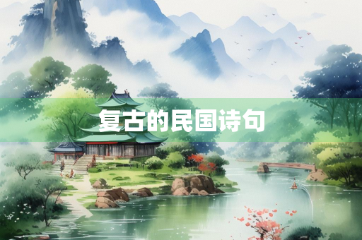 复古的民国诗句 复古的民国诗句