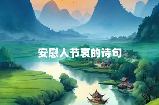 安慰人节哀的诗句