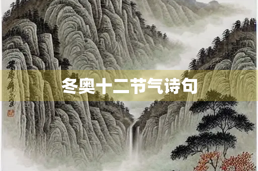 冬奥十二节气诗句