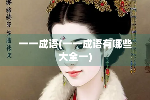 一一成语(一一成语有哪些大全一)